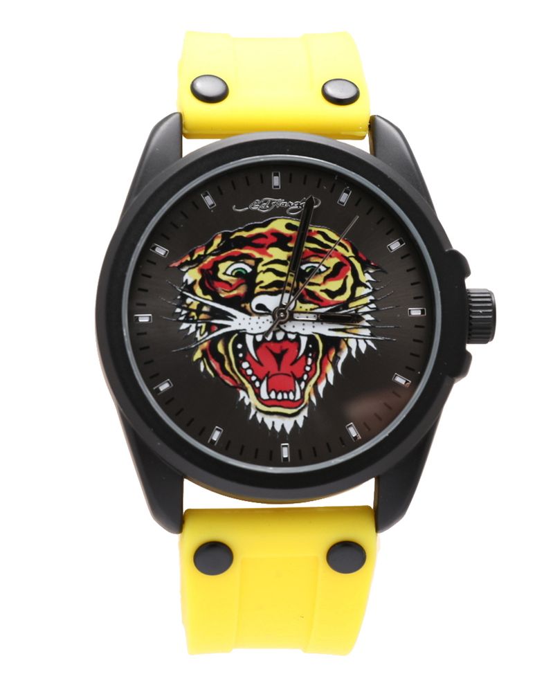 Часы наручные Ed Hardy Matte Yellow Silicone Strap 46 mm