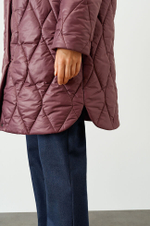 0091 Пальто женское (пепельно-бордовый)