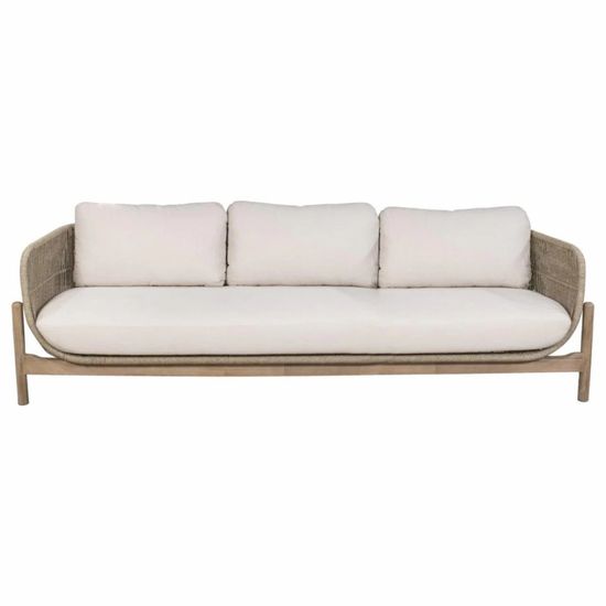 Диван деревянный плетеный трехместный Talara