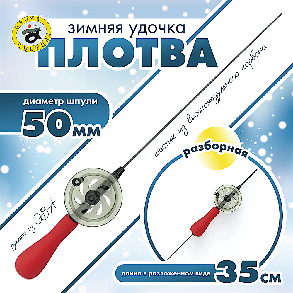 Удочка зимняя Grows Culture Плотва 35см Ручка EVA -