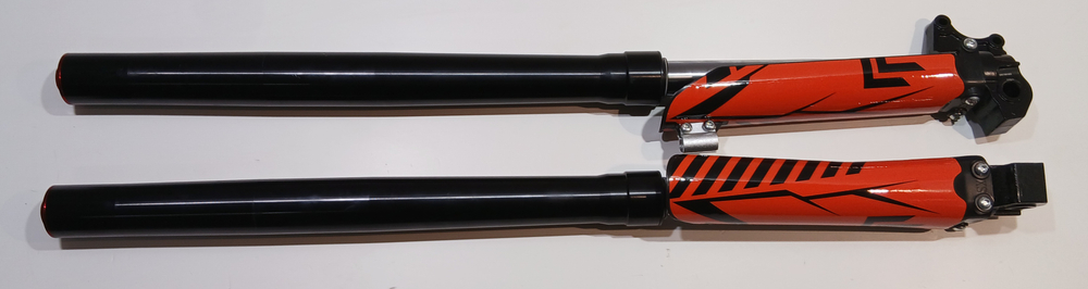 Амортизатор L=855 передний с защитой d48x51 (перья, компл.) Мотоцикл Kugoo JL300