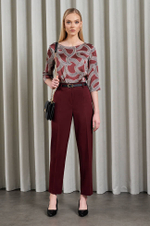 22882 Блузка женская (бордовый принт)