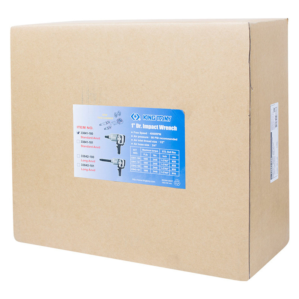 Гайковерт пневматический ударный 1&quot;, 2440 Нм KING TONY 33841-180