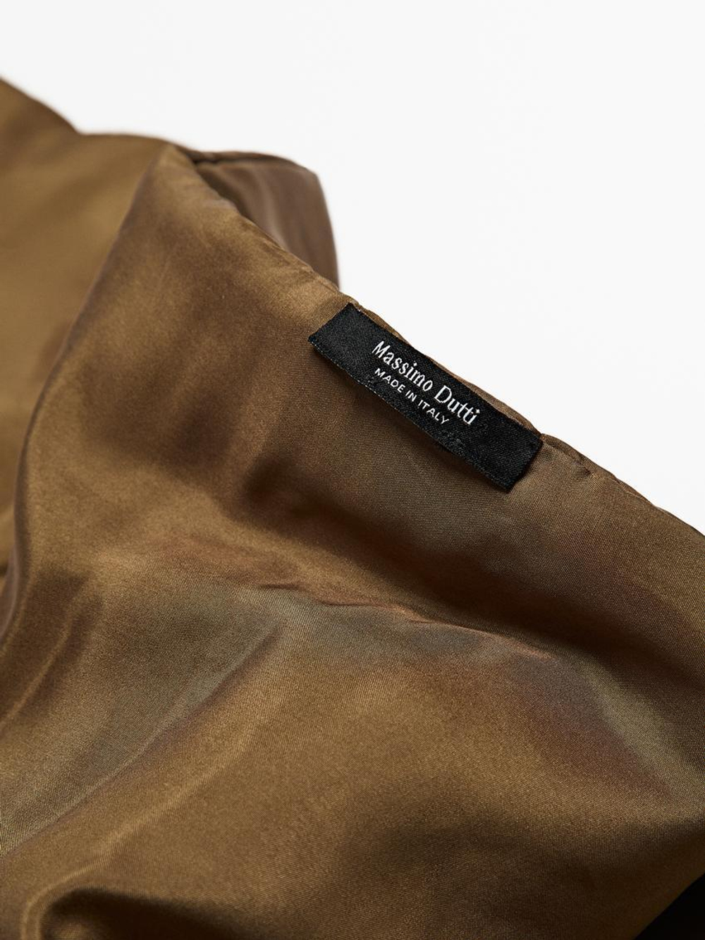 Massimo Dutti Стеганая бандана из 100% шелка, хаки