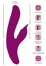 Лиловый вибратор-кролик 4 Function Vibrator - 24 см. (Цвет: лиловый)