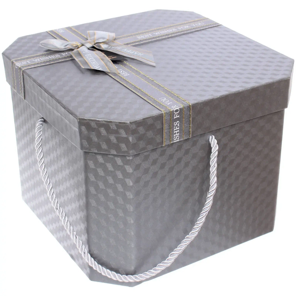 Коробка подарочная «Близкому человеку» 21*21*16 см, серый
