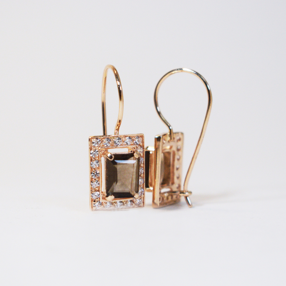 Серьги с Дымчатым кварцем