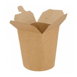 Коробка для лапши 480 мл, натуральный цвет, d 8 см, h 9 см, СВЧ, 50 шт/уп, картон, Garci