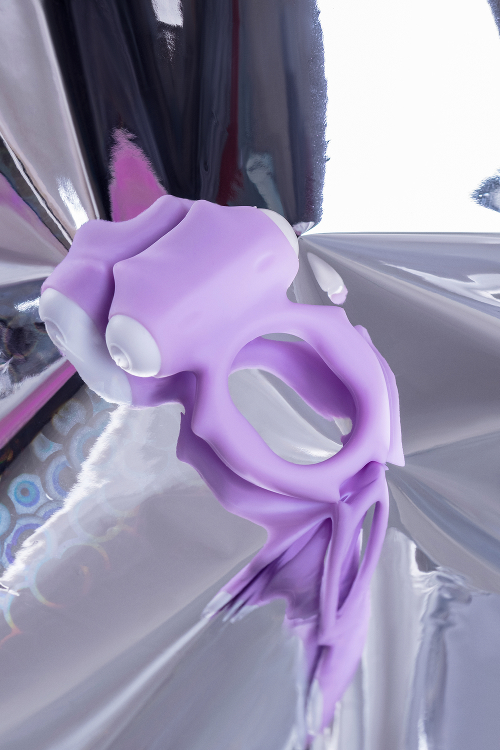 Виброкольцо на пенис A-Toys Zort фиолетовое