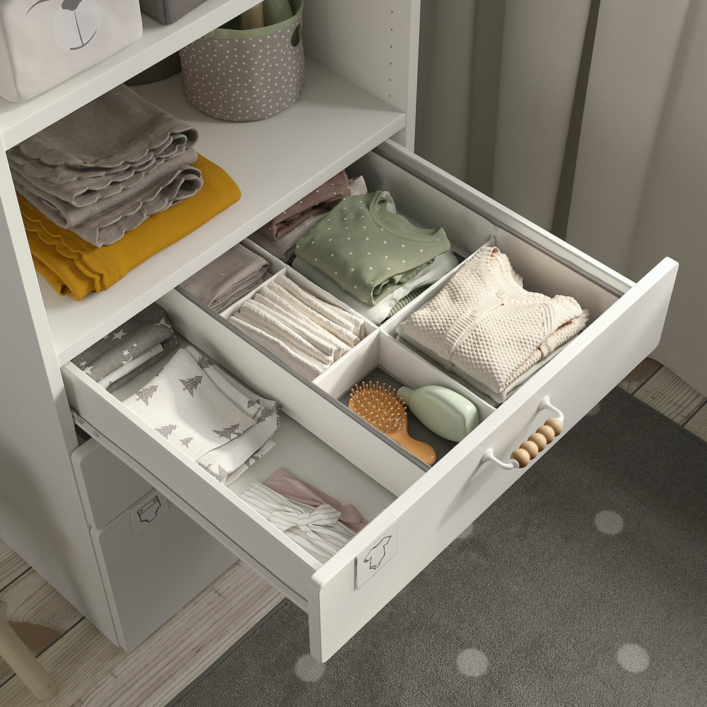 IKEA JÄTTEBJÖRN  (ИКЕА ЙÄТТЕБЙÖРН)  -  Органайзер, белый/серый, 50x35x9 см