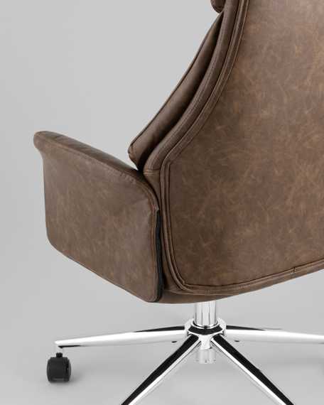 Кресло офисное TopChairs Neoma коричневый экокожа
