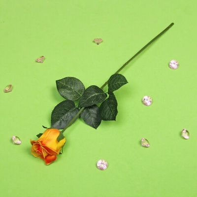 Цветок искусственный «Natur» 45см Роза цвет желто-оранжевый