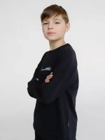 Черный лонгслив оверсайз для мальчика