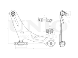 Рычаг подвески продольный передний нижний правый UNIO SSP-40097