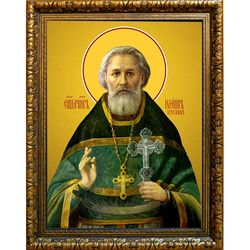 Иоанн Хрусталев, священномученик, пресвитер. Икона на холсте.