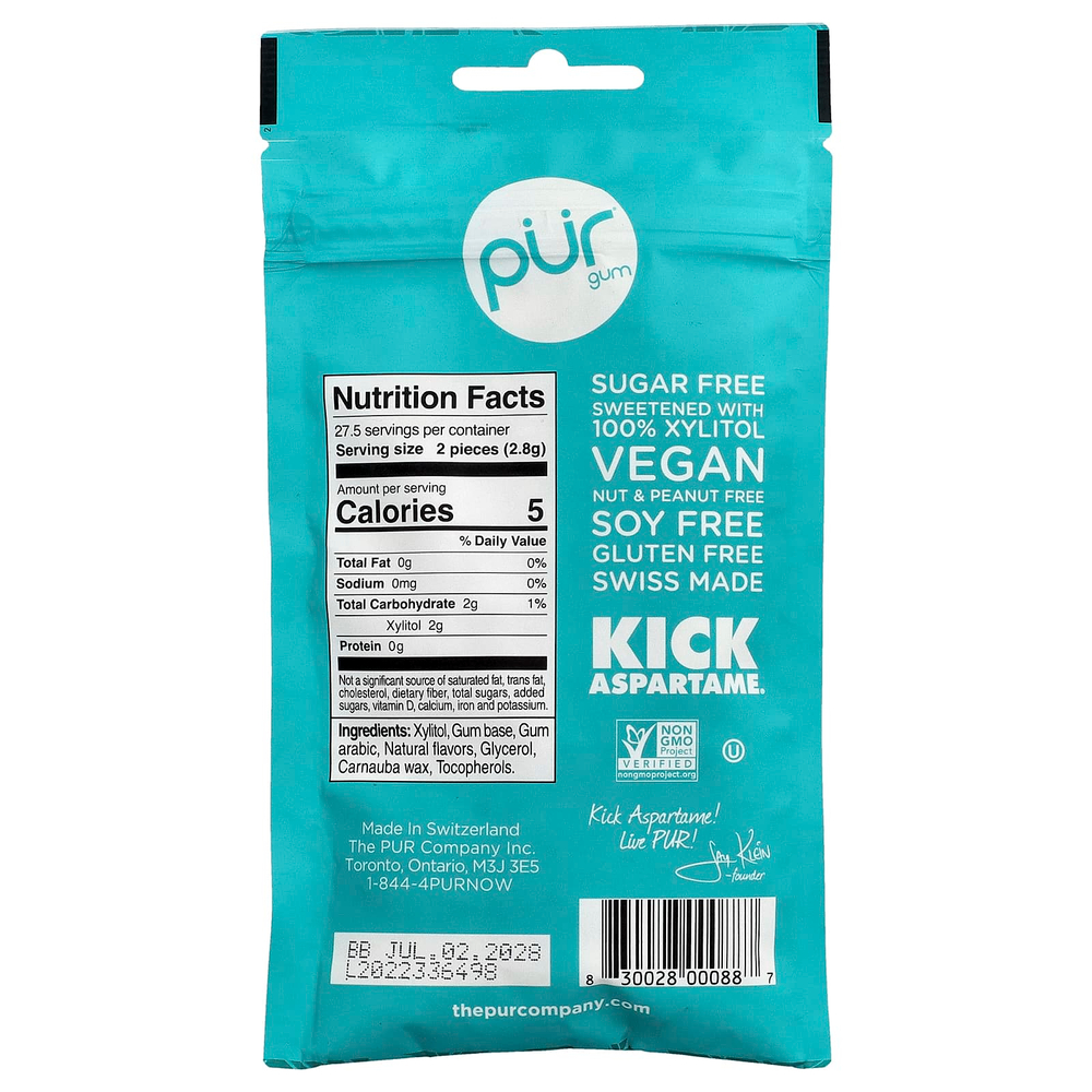 The PUR Company, Жевательная резинка, грушанка, 55 шт., 77 г (2,72 унции)