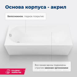 Акриловая ванна Aquanet (Акванет) Lotos 170x70 с каркасом