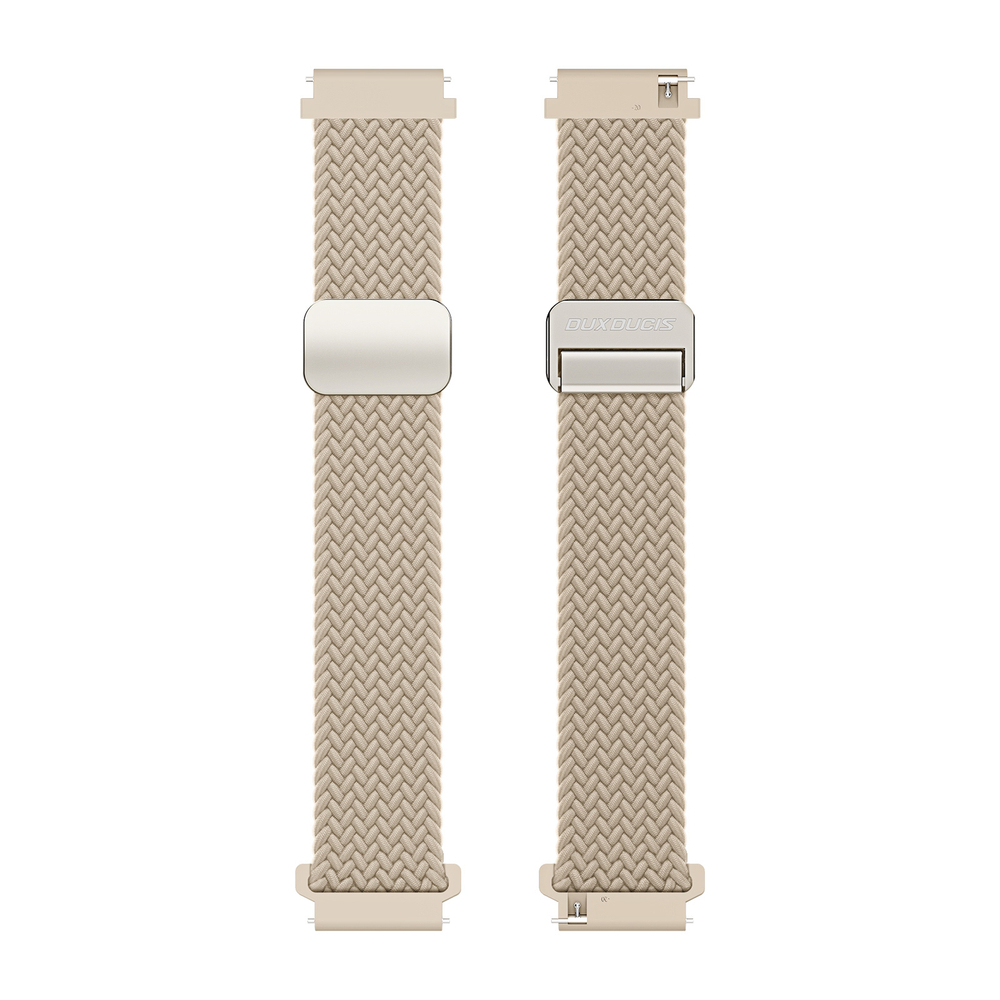 Эластичный ремешок серого цвета (Beige) от Dux Ducis для смарт часов Samsung Galaxy Watch 45 и 46мм (размер крепления 22мм), серия Strap (Mixture Pro Series)
