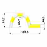 Надувная лестница для бассейна из ПВХ с бассейном, жёлтый, 1.82*1.1*0.87 м