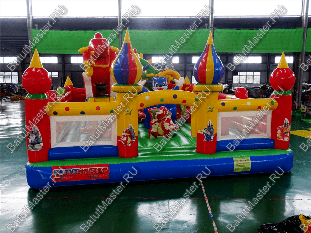 Недорогой батут "Красный дракон" 10*7*3.5 м