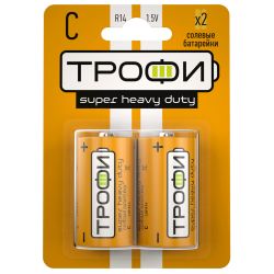 Батарейки Трофи R14-2BL SUPER HEAVY DUTY Zinc | Трофи