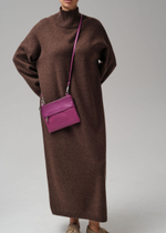 Кожаная сумка Deboro 3017 фиолетовый флокс