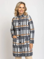 Кардиган В 1579/черн-горчич