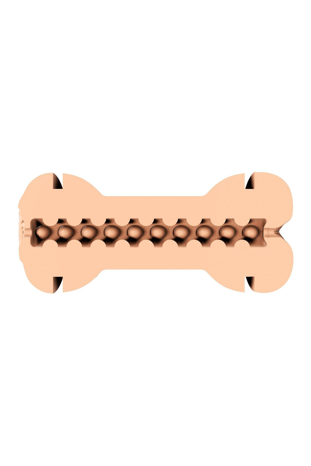 Двусторонний мастурбатор в колбе Double Joy (Цвет: телесный)