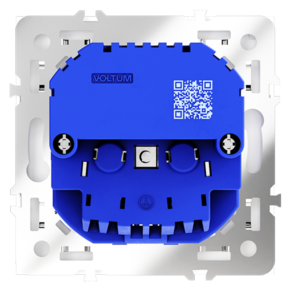 Розетка встраиваемая VOLTUM S70 с заземлением и защитными шторками, 16А, с USB, A+С, (белый матовый)