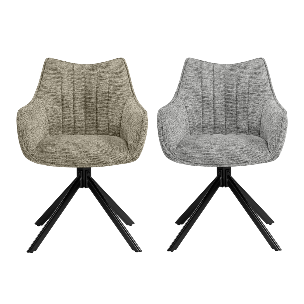 Стул на металлокаркасе Woodville Denever beige, black, ножки черные