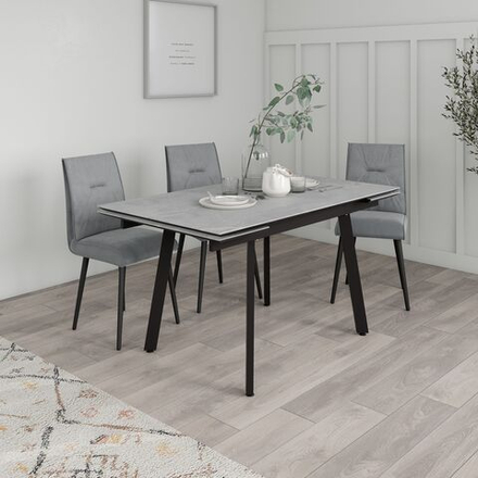 Стол кухонный "Герцог", раздвижной, керамогранит, серый, 140х80х74 см