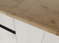 Кухонный гарнитур Амели медиум 1400 мм, каркас ЛДСП, фасад ЛДСП; Стекло, Белый/Дуб грей