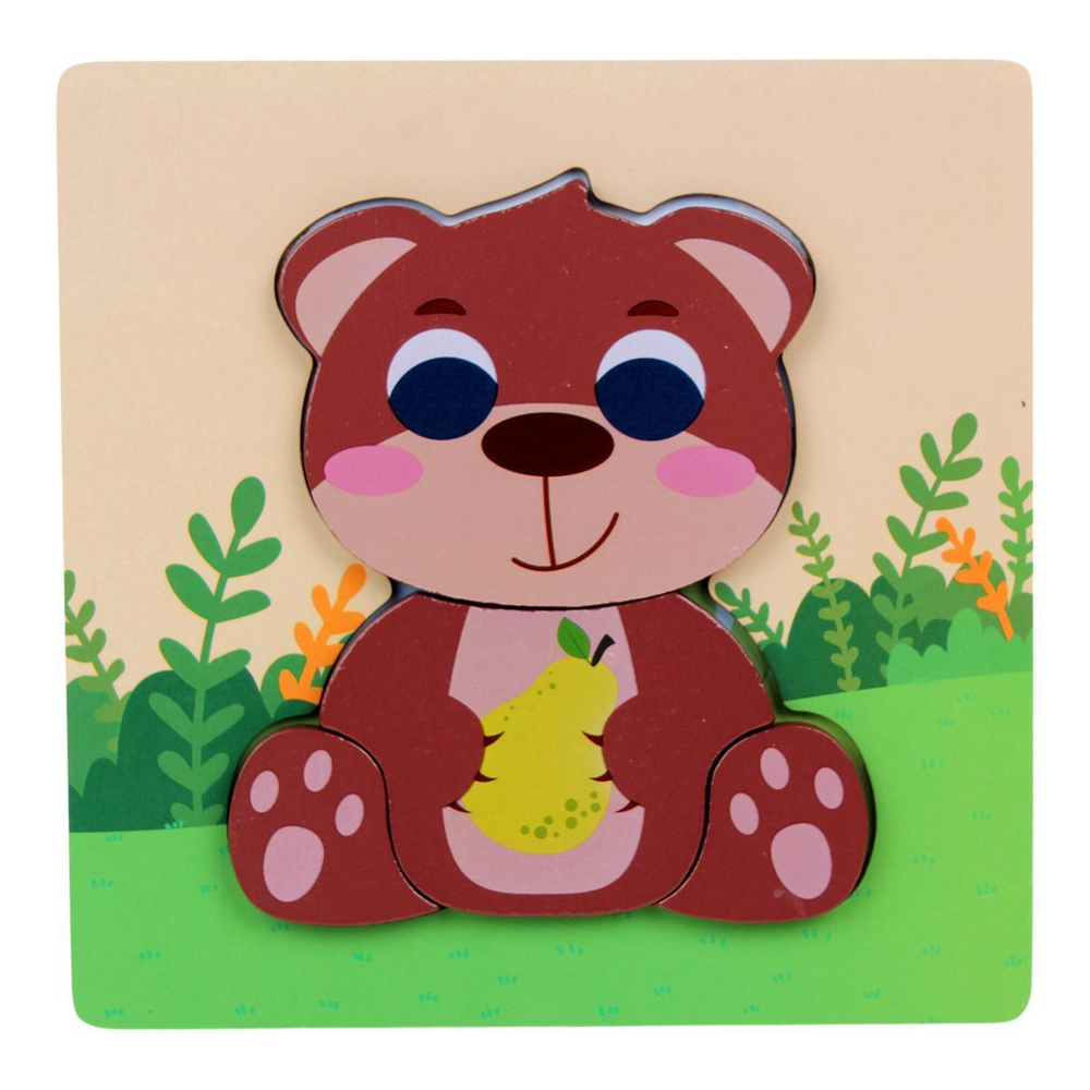 Развивающая игрушка деревянная Пазл животные, C-41876