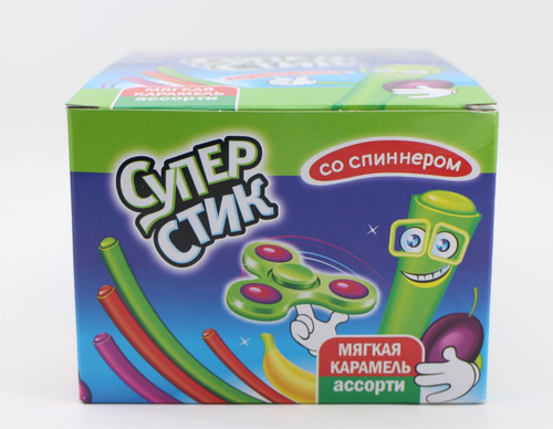 Мягкая карамель "Супер стик со спиннером" 5гр*30шт*12 блоков.