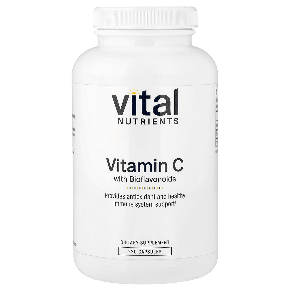 Vital Nutrients, витамин C с биофлавоноидами, 220 веганских капсул