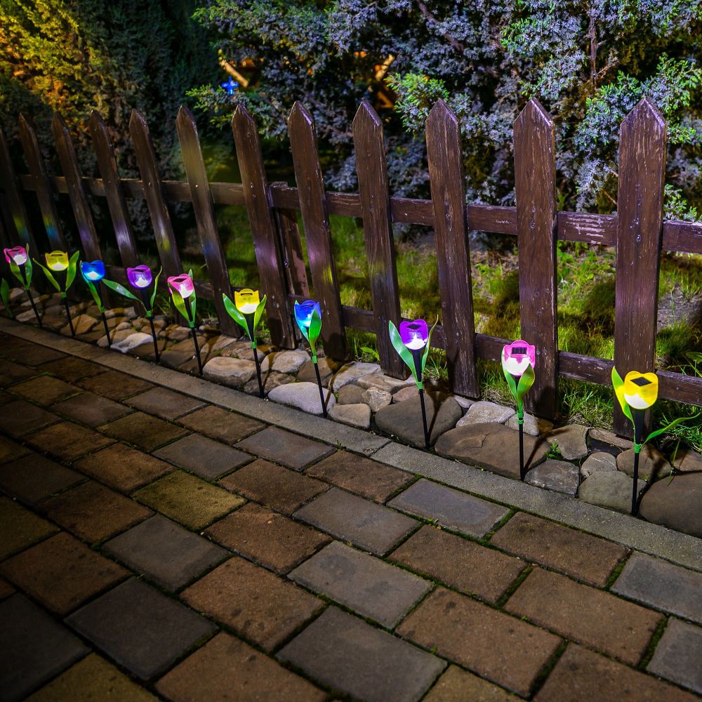 USL-C-454-PT305 BLUE TULIP Садовый светильник на солнечной батарее Синий тюльпан. Белый свет. 1xLR аккумулятор в-к. IP44. TM Uniel.