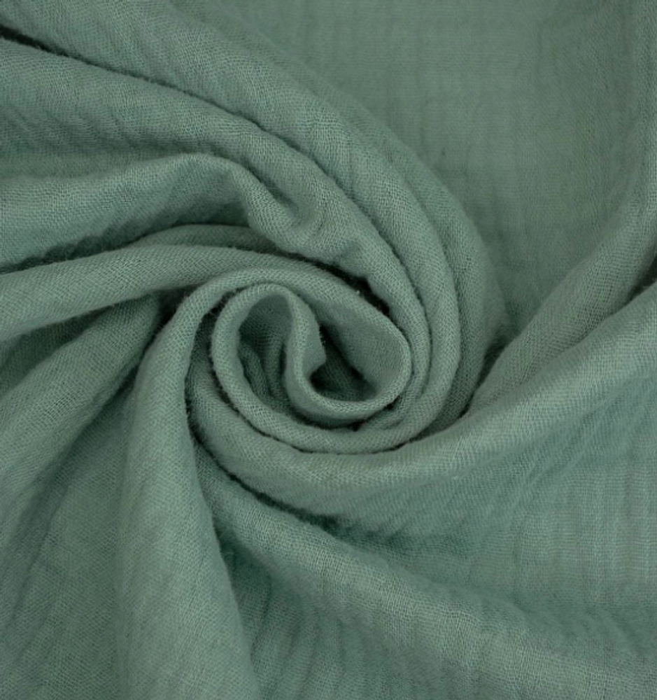 Ткань Муслин, 115 гр/м2, 100% хлопок, ш. 140 см, пыльная мята