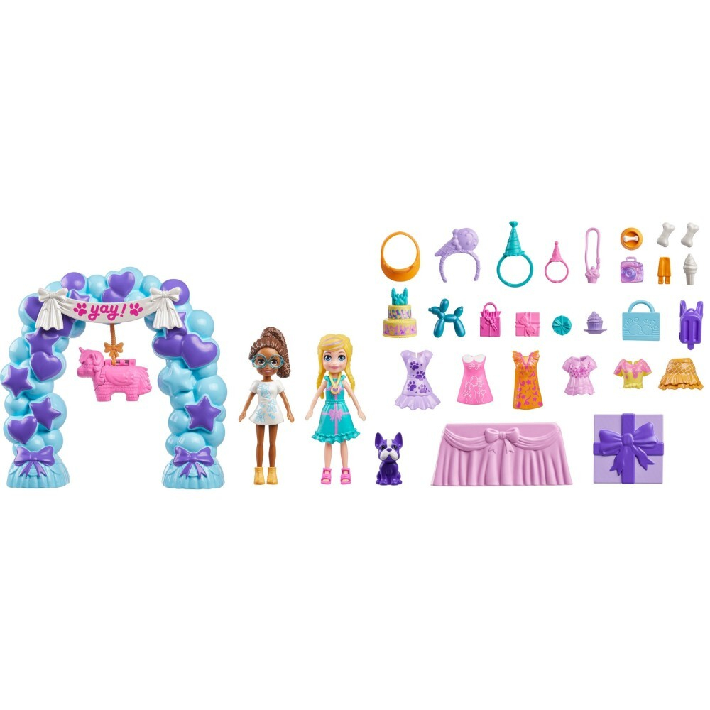 Polly Pocket - POLLY'S BIRTHDAY PARTY Модный набор + аксессуары JCC33
