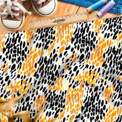 Ткань премиум габардин черно-желтые пятна