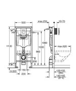 Комплект унитаза BelBagno Uno BB3105CHR/SC с инсталляцией Grohe Rapid SL 38775001 с сиденьем Микролифт и клавишей смыва Хром