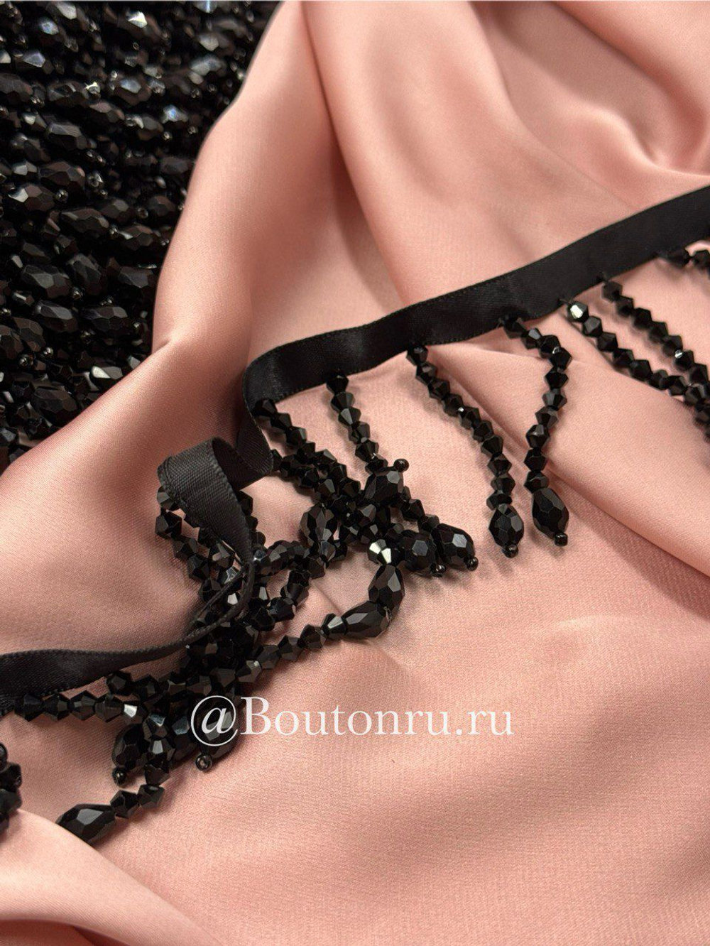 Бахрома черная биконусы 5,5 см