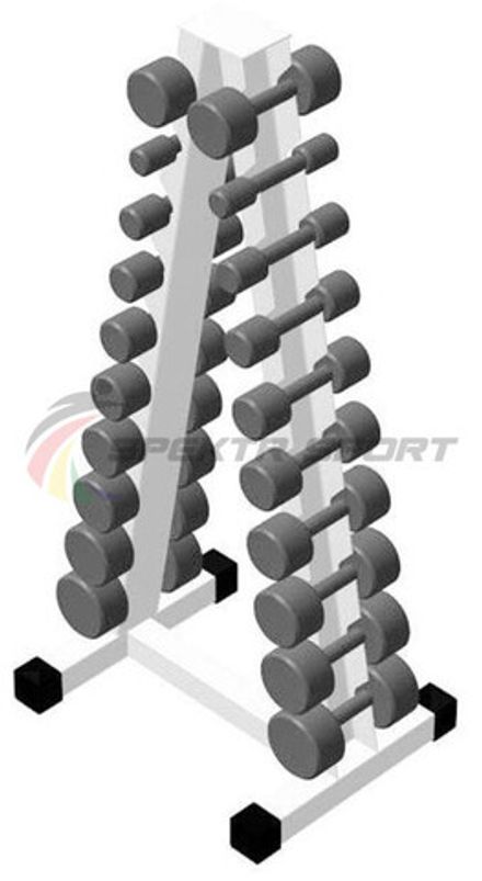 Пирамида для 10 пар фитнес-гантелей (ширина гребенки 85 мм)