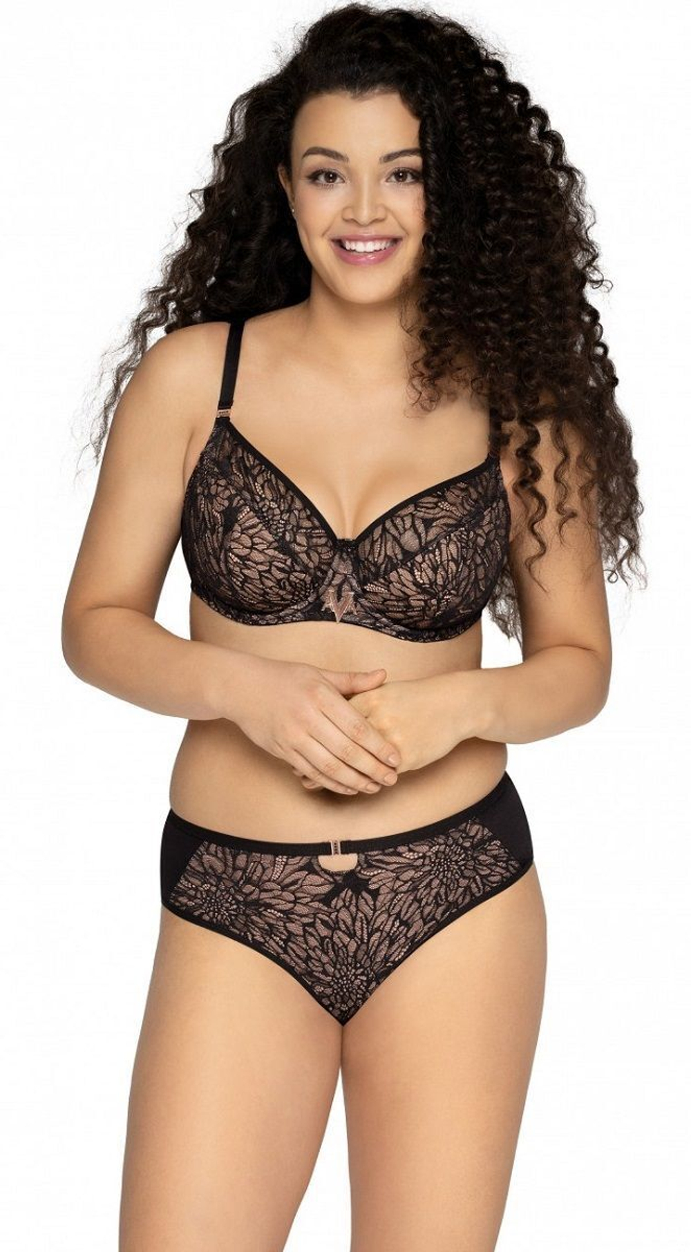 Сексапильные трусики-слипы с цветочным кружевом (Размер: M) (Цвет: черный)