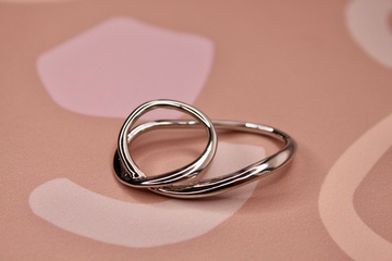 Кольцо на два пальца родий Корея