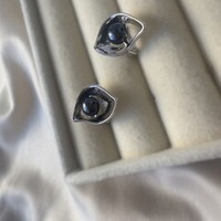 Серьги "Око ночи" с черным жемчугом