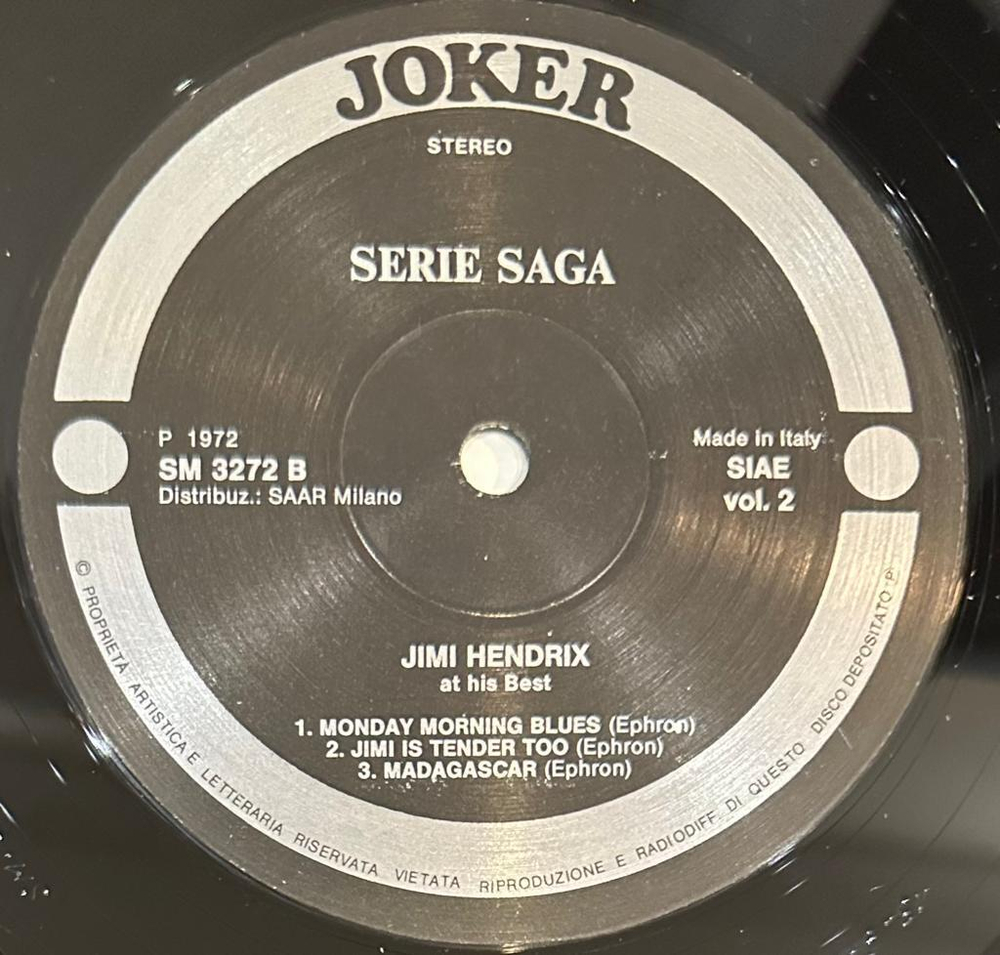Jimi Hendrix At His Best (Volume 2) (Италия 1972г.)