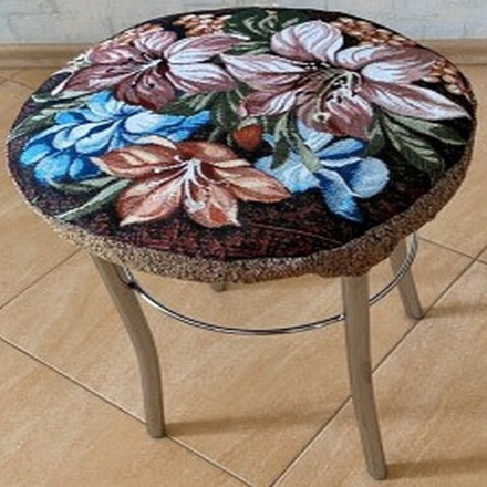 Чехол гобеленовый для табурета "ДВ.", дизайн: 91, диаметр 32см, Россия.