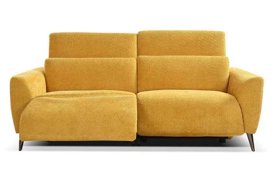 Диван-реклайнер с электроприводом Jasper, 200 см, желтый