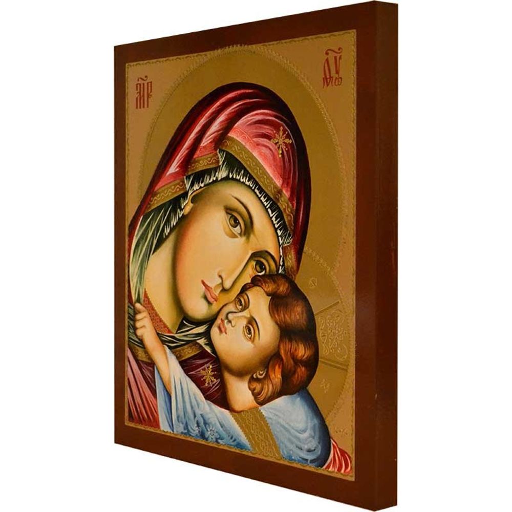 "Умиление". Писаная икона Богородицы с младенцем.