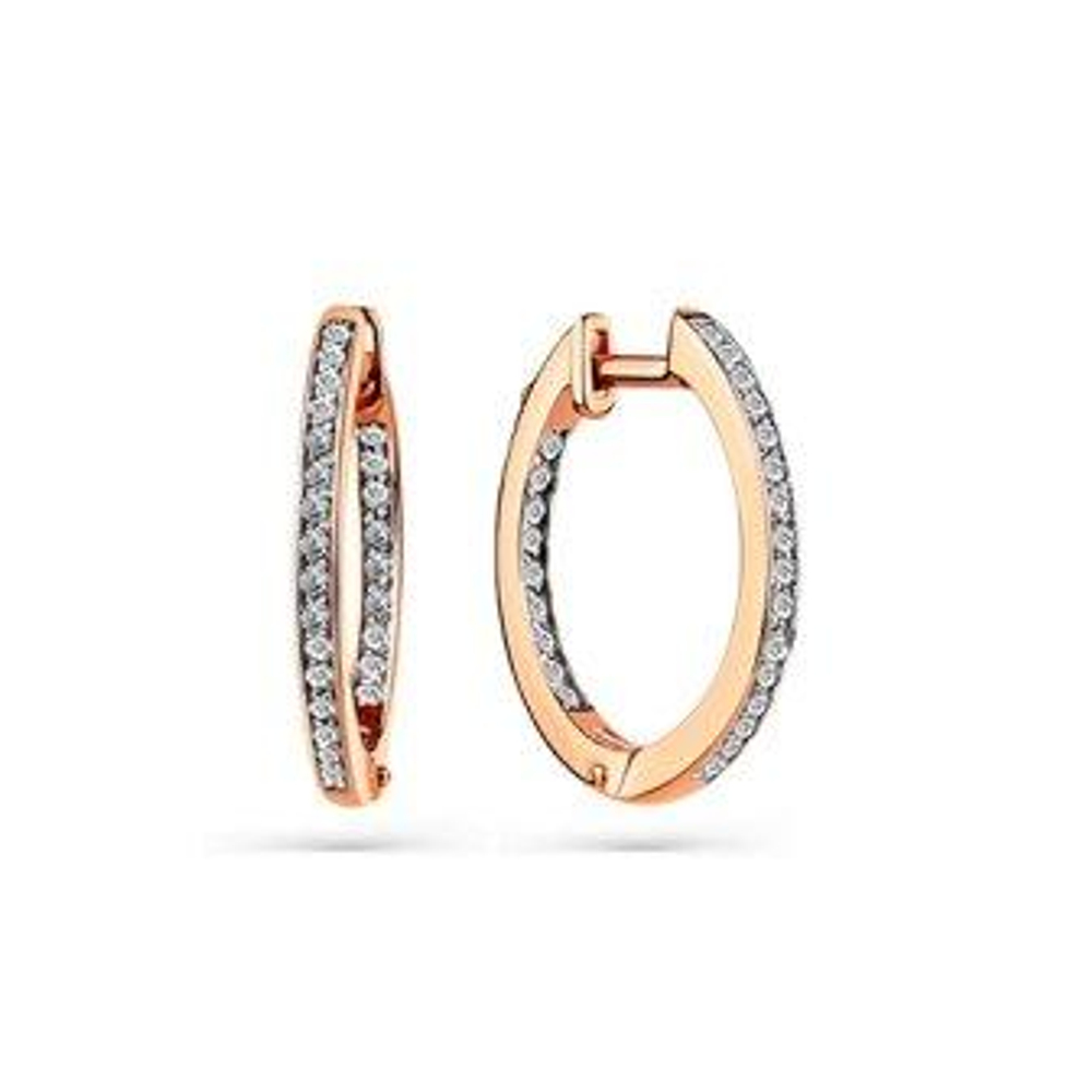 Серьги из золота с фианитами